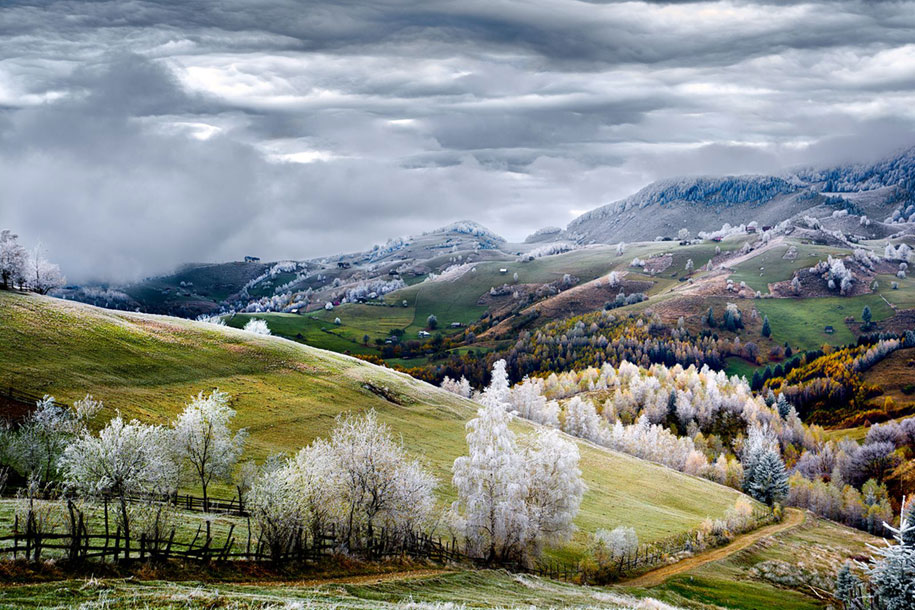 White Frost over Pestera village